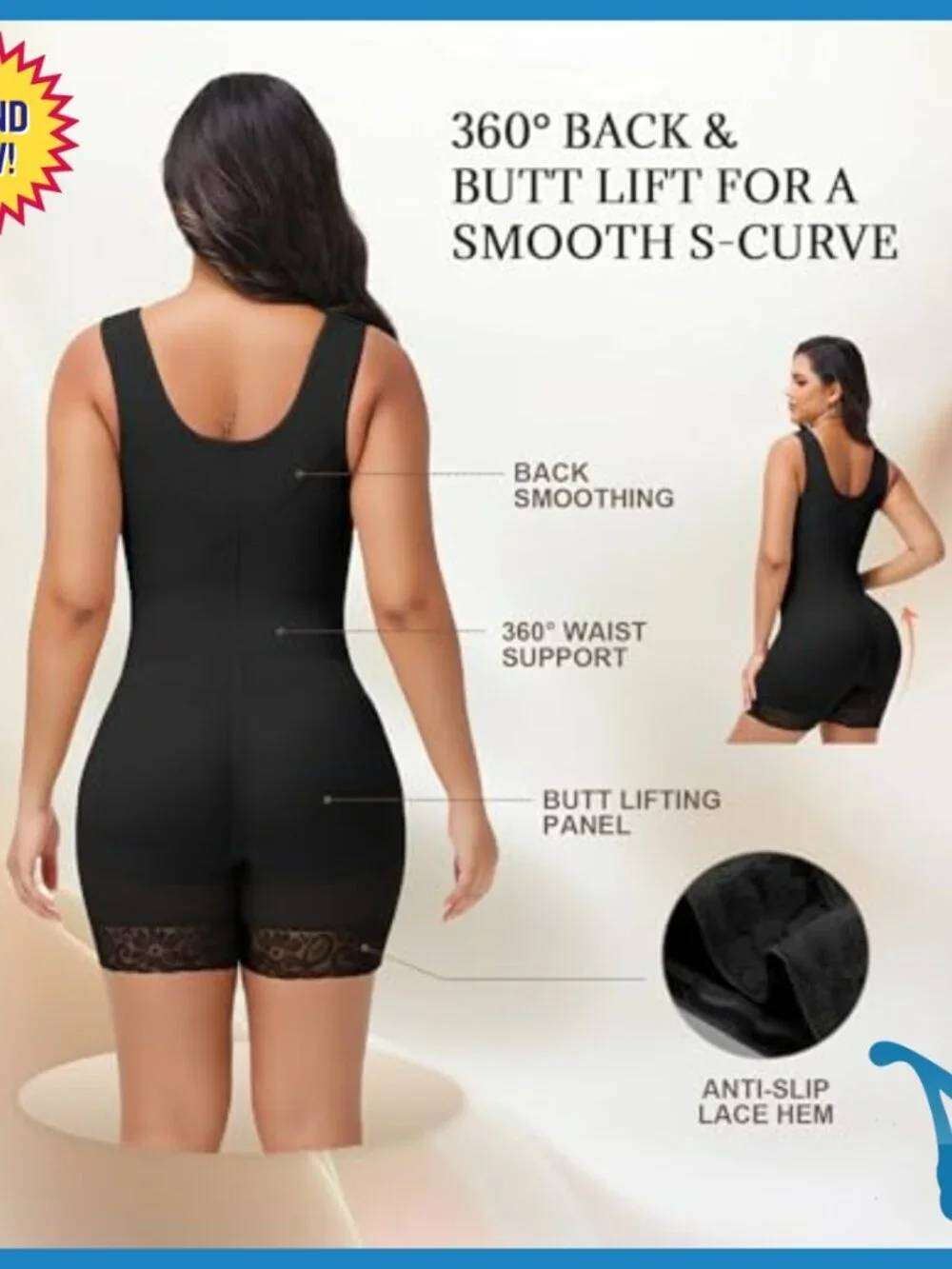 High Compression Full Body Shaper with Built-in Bra and Tummy Control